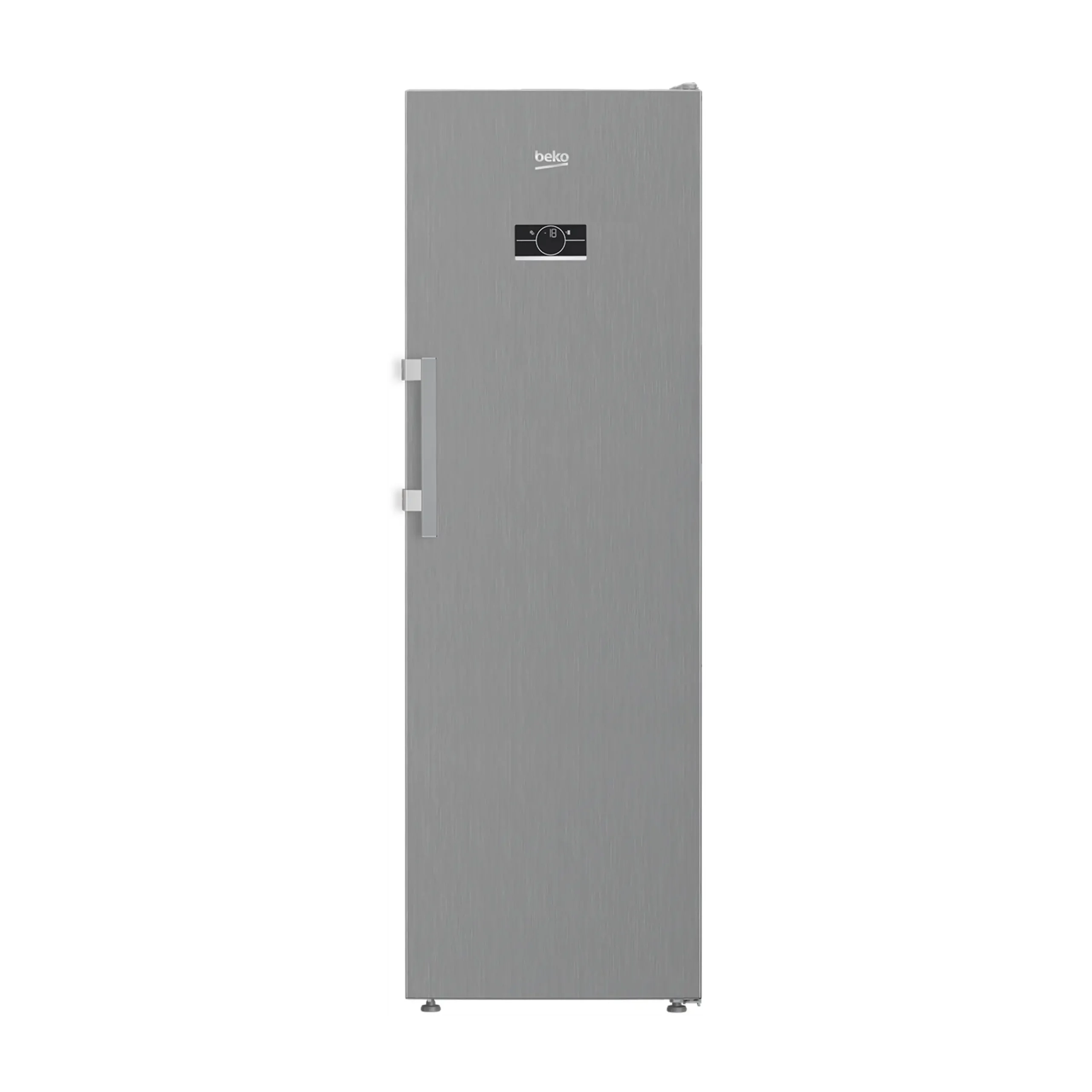 BEKO B7RFNE315XP Congelatore verticale, Capacità netta 286 l, dimensioni: L 60 cm, A 186,5 cm, P 75 cm, Rumorosità 34 dB(A), 5 cassetti, inox look, Classe D
