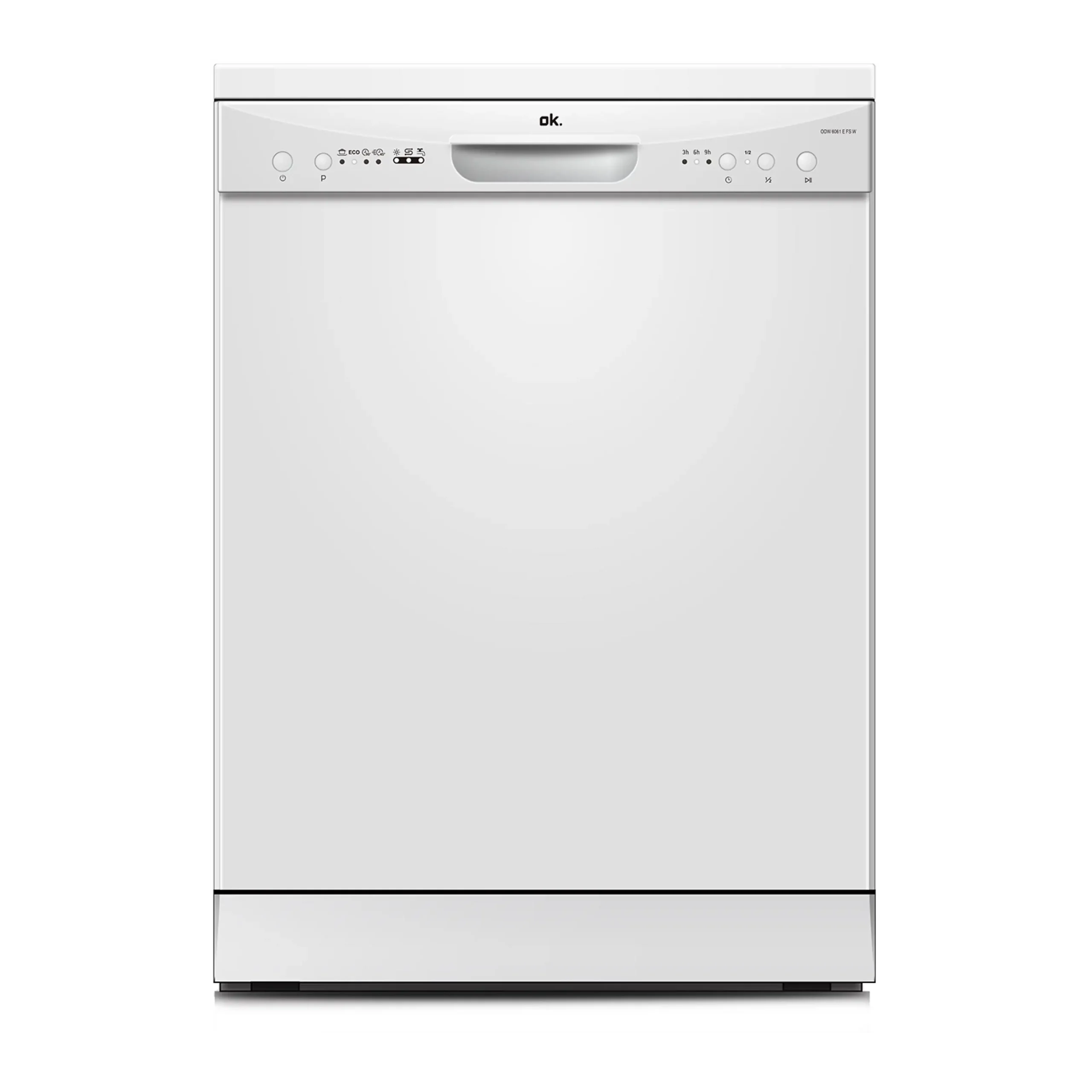 LAVASTOVIGLIE LIBERA INSTALLAZIONE OK ODW 6061 E FS W, dimensioni: L 59.8 cm x H 85 cm x P 59.8 cm, rumorosità 49 dB(A), programma Prewash, Quick 30' 40°C, Eco, Classe E