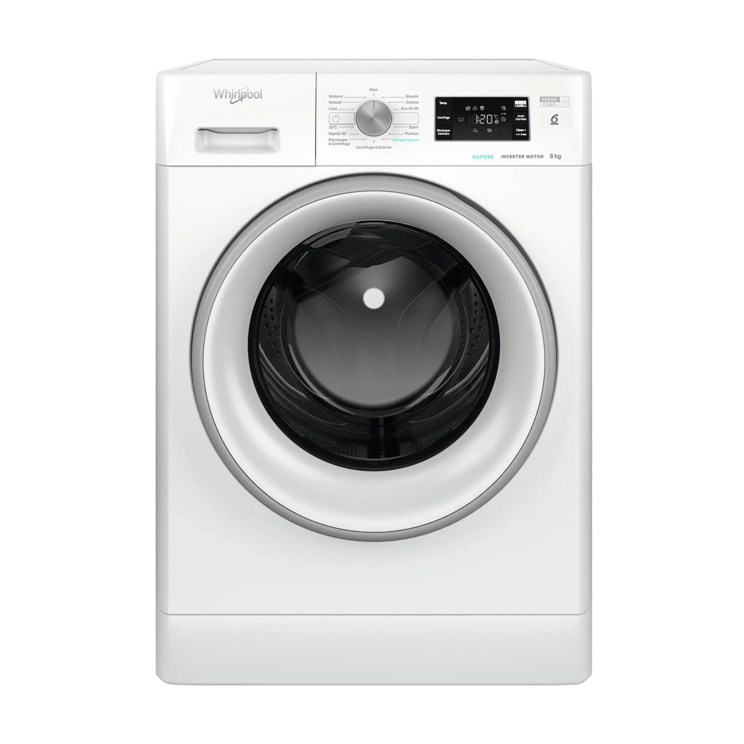 WHIRLPOOL FFB 846 SV IT LAVATRICE, Caricamento frontale, 8 kg, 14 programmi, Profondità 63 cm, Giri 1400 rpm, livello rumorosità centrifuga 78 dB(A), Classe A