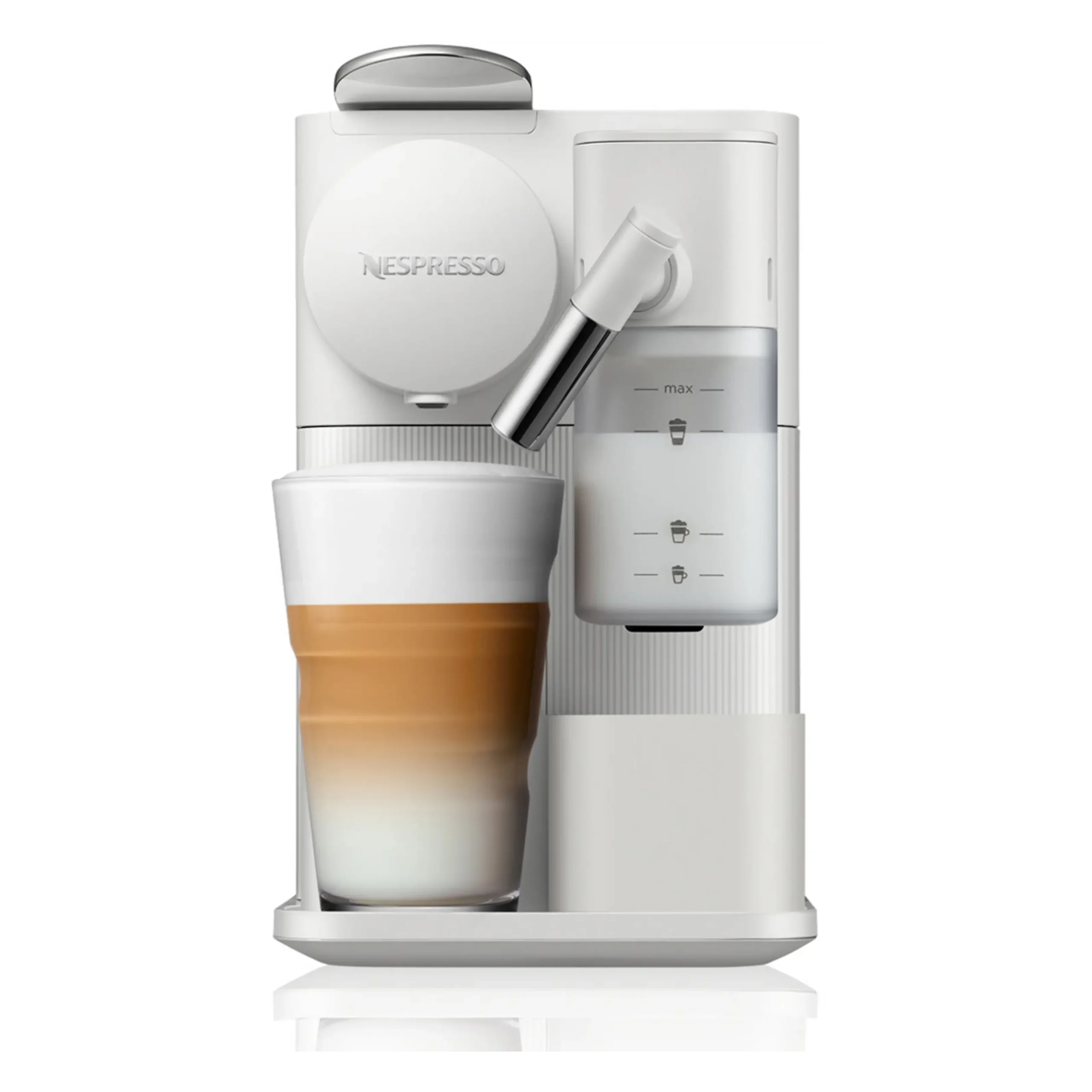 MACCHINA CAFFÈ CAPSULE DE'LONGHI Lattissima One EN510.W, Compatibile con Capsule Nespresso, Pressione pompa 19 bar, Potenza 1450 W, Serbatoio acqua 1 l, Disattivazione automatica, Bianco