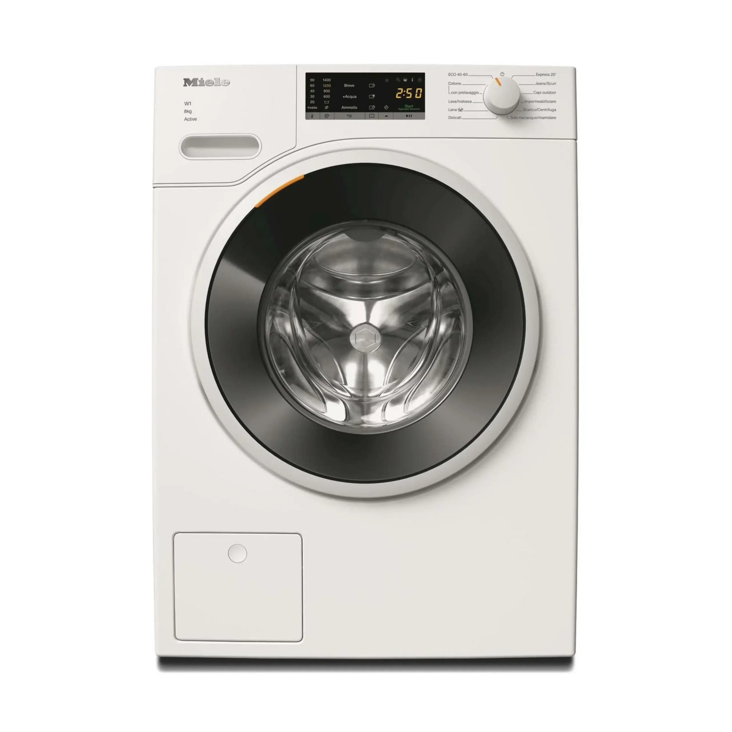 MIELE WWA 120 WCS LAVATRICE, Caricamento frontale, 8 kg, 12 programmi, Profondità 64,3 cm, Giri 1400 rpm, livello rumorosità centrifuga 72 dB(A), Classe A