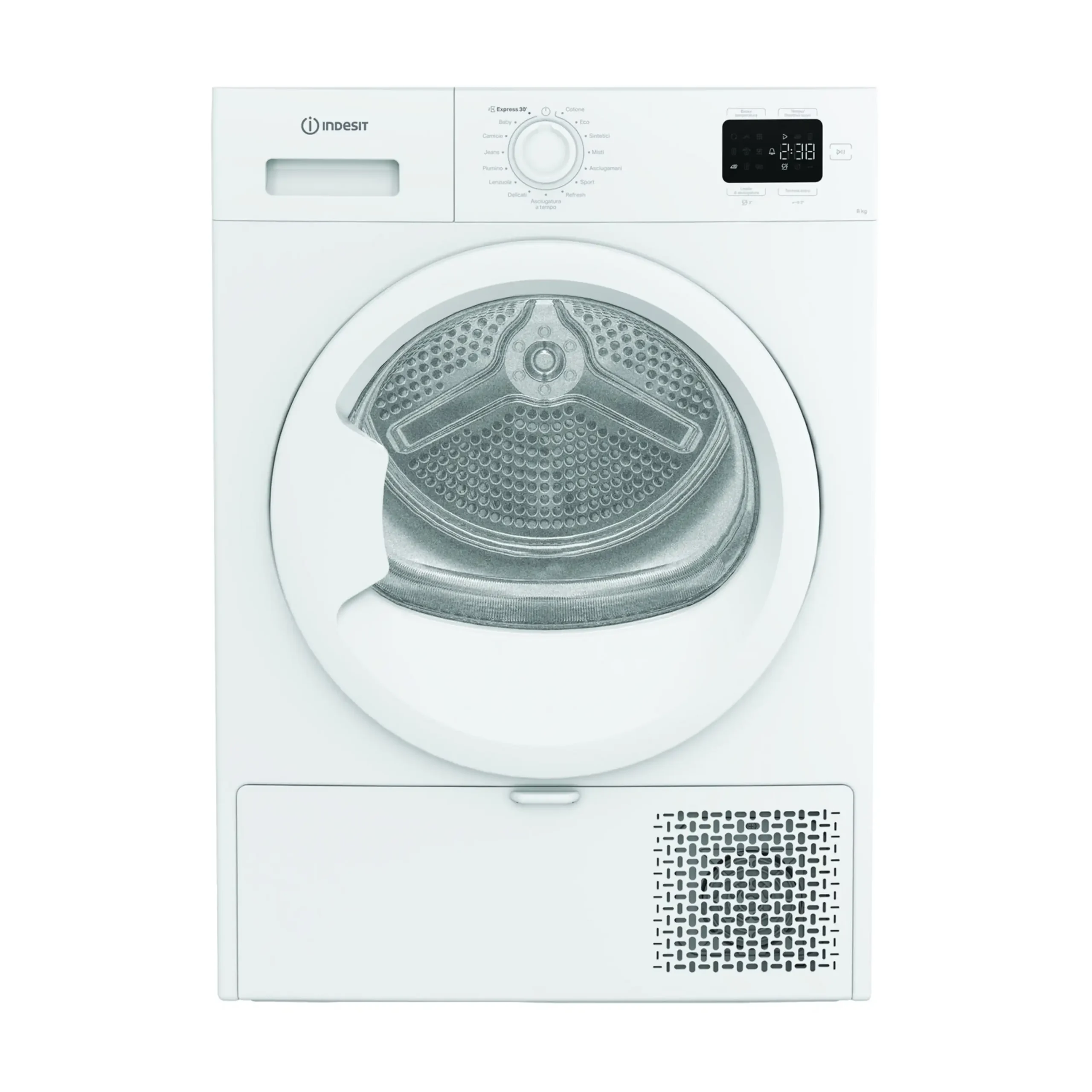 Asciugatrice INDESIT C YD 83D WW IT, a pompa di calore, 8 kg, profondità 54,5 cm, Quick cycle, Filtro 2in1, Classe D