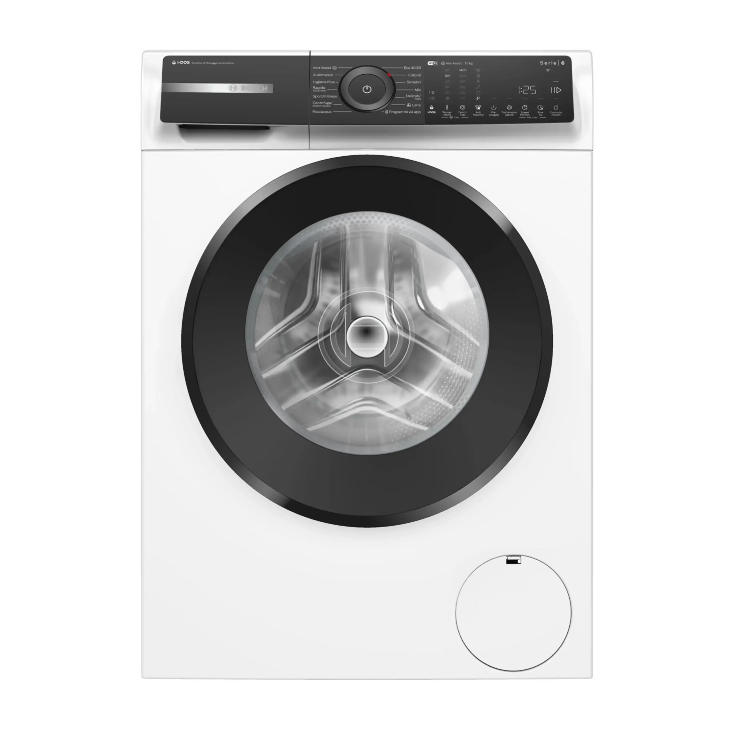 BOSCH WGH254A0IT LAVATRICE, Caricamento frontale, 10 kg, 17 programmi, Profondità 59 cm, Giri 1200 rpm, Bianca, livello rumorosità centrifuga 73 dB(A), Classe A