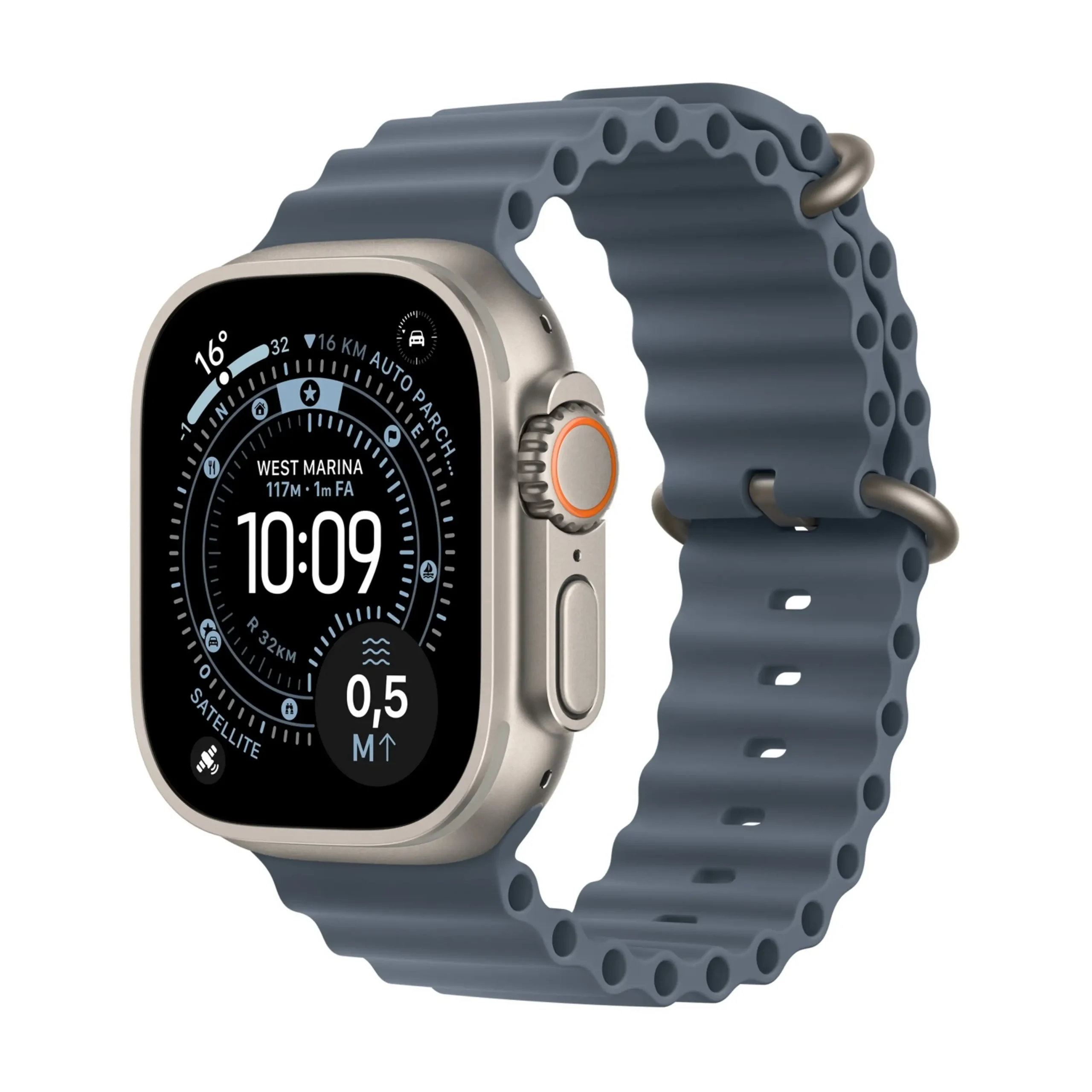 APPLE Watch Ultra 3 GPS + Cellular, Cassa in titanio naturale (49 mm) con Cinturino Ocean blu salmastro