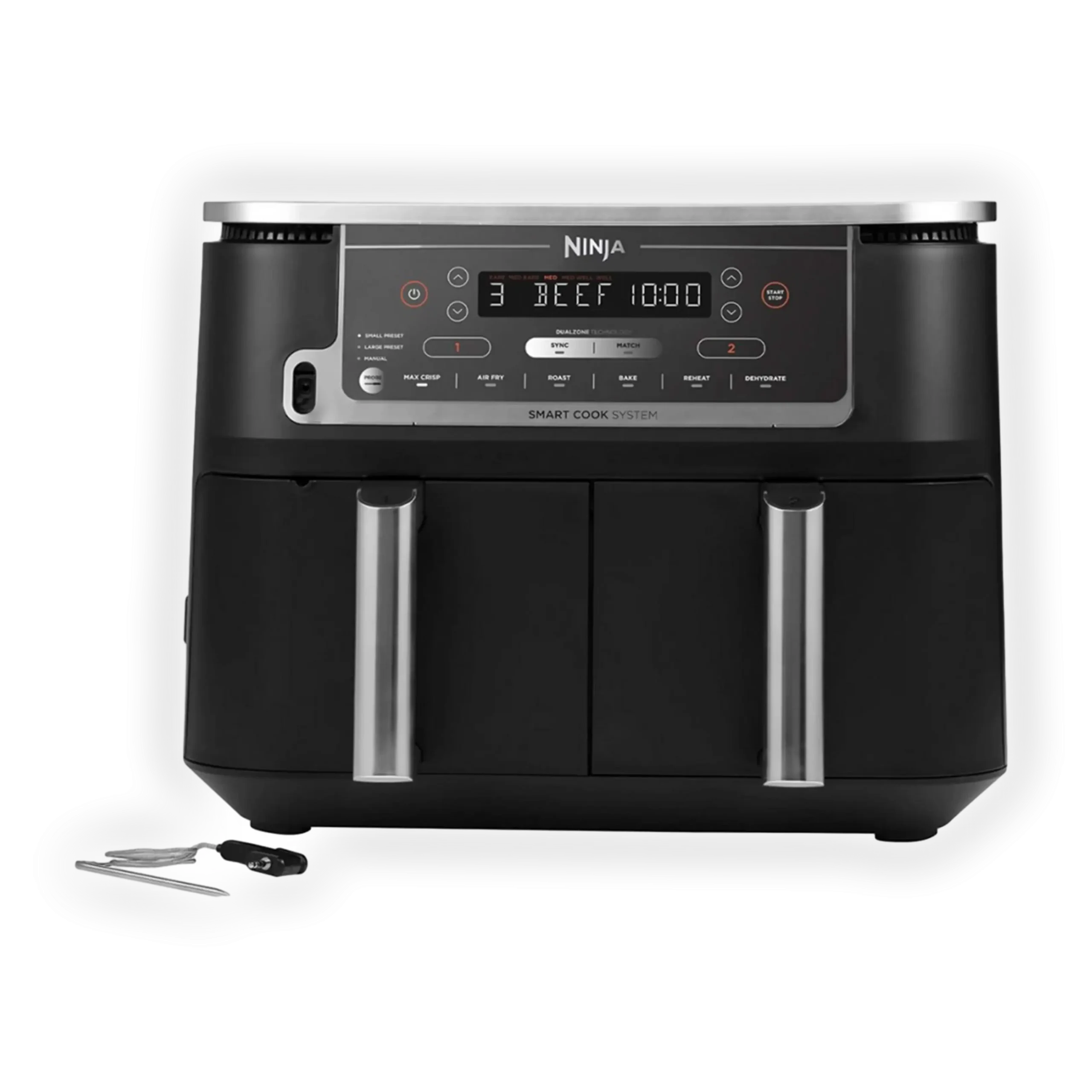 NINJA DUALZONE MAX PRO DA 9,5L FRIGGITRICE AD ARIA, capacità 9,5 l, Max potenza 2470 W, Nero