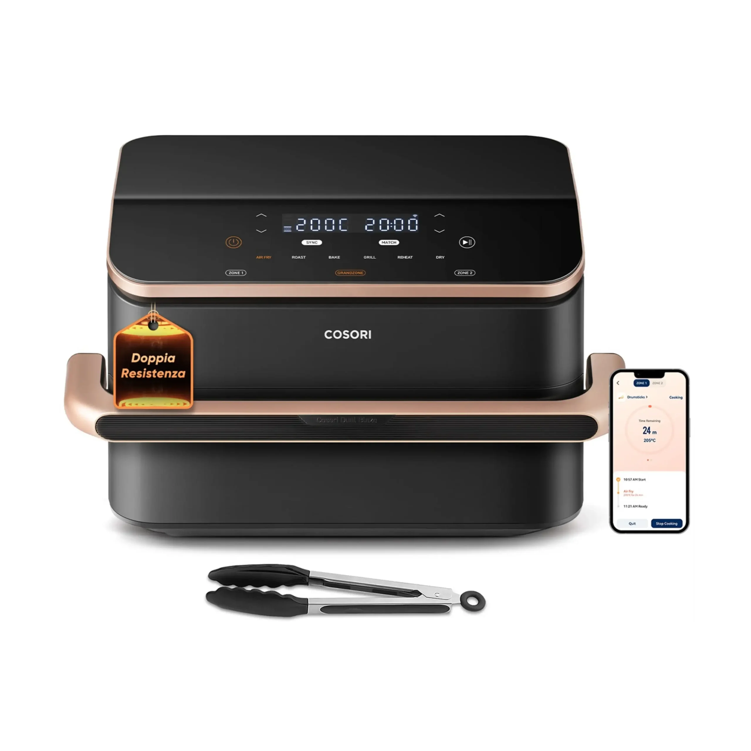 COSORI Dual Blaze TwinFry FRIGGITRICE AD ARIA, capacità 10 l, Max potenza 2800 W, Nero