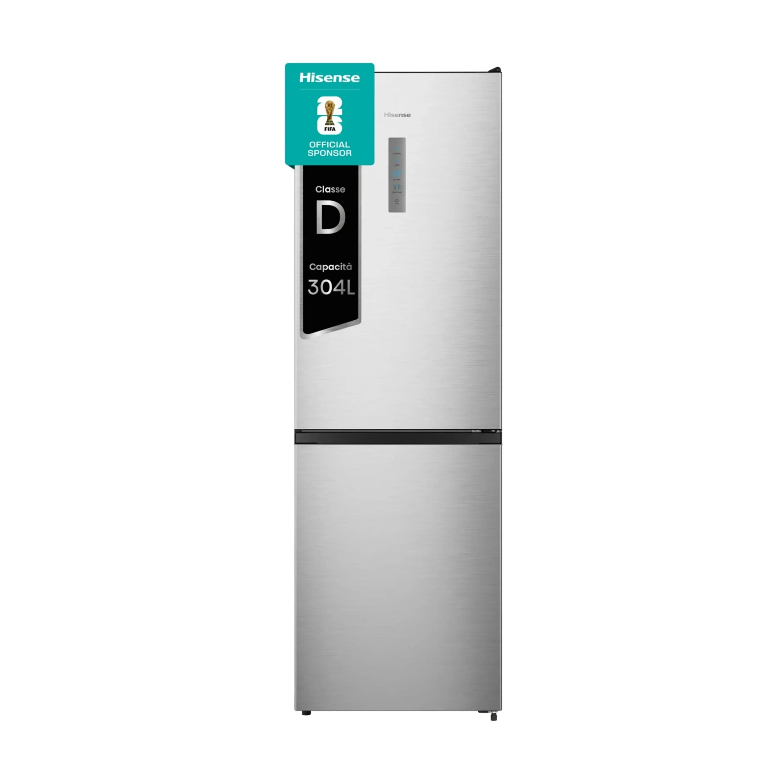 FRIGORIFERO COMBINATO HISENSE RB390N4CCD1, Capacità netta totale 304 l, Rumorosità: 36 dB(A), 4 ripiani, Dimensioni: L 59,5 cm A 186 cm P 59 cm, Inox, Classe D