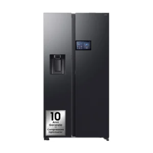 Frigorifero americano SAMSUNG RS90F64EDFEF, Sistema Multi Flow: No; Sistema raffreddamento frigorifero: No Frost; Sistema raffreddamento congelatore: No Frost, Capacità netta totale 621 l, Rumorosità: 36 dB(A), LAN wireless, Dispenser acqua, Dispenser ghiaccio, Dimensioni: L 91,2 cm A 178,4 cm P 72,6 cm, Antracite, Classe D