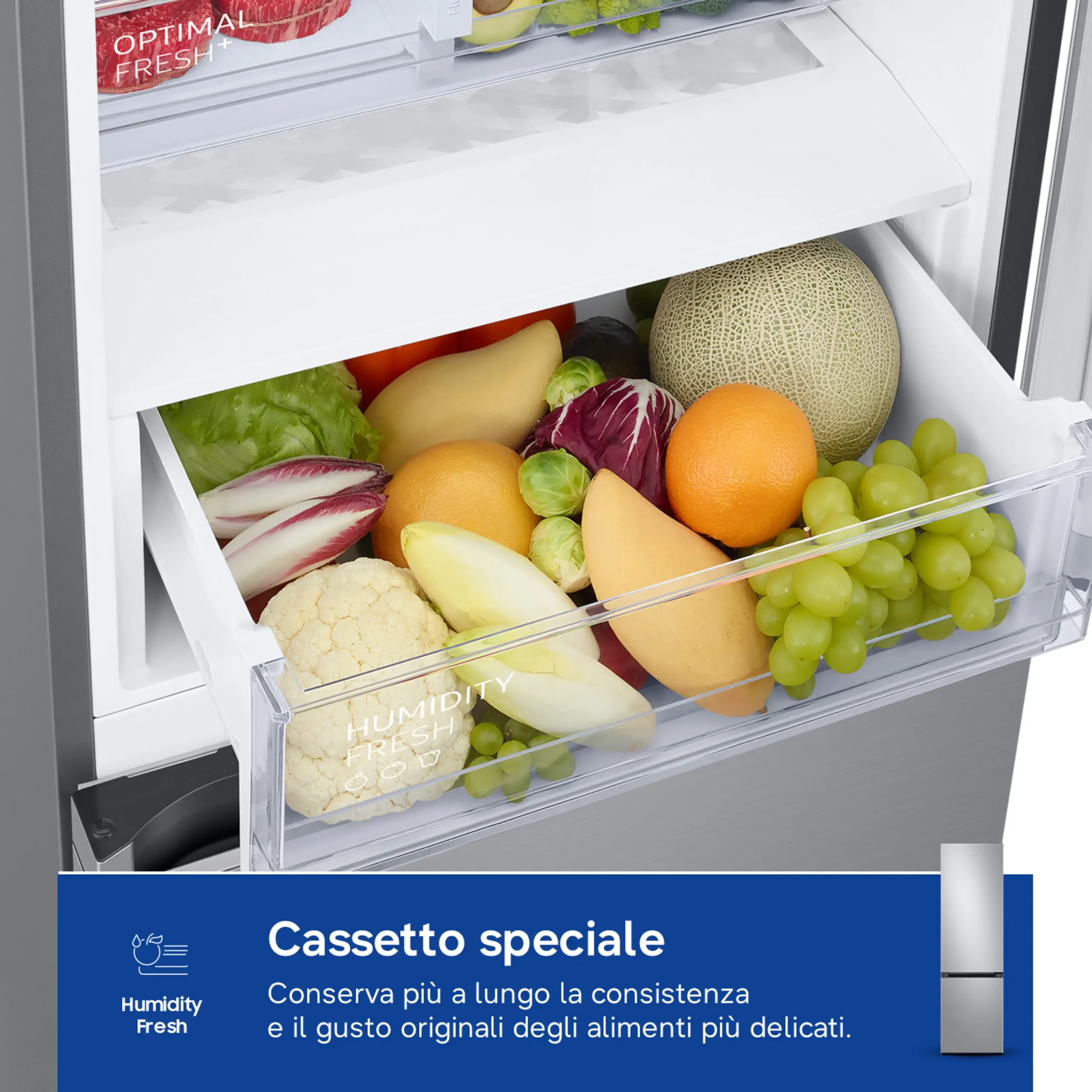 FRIGORIFERO COMBINATO SAMSUNG RB38C607AS9/EF, Capacità netta totale 387 l, Rumorosità: 35 dB(A), LAN wireless, 5 ripiani, Dimensioni: L 59,5 cm A 203 cm P 65,8 cm, Metal Inox, Classe A – Image 4