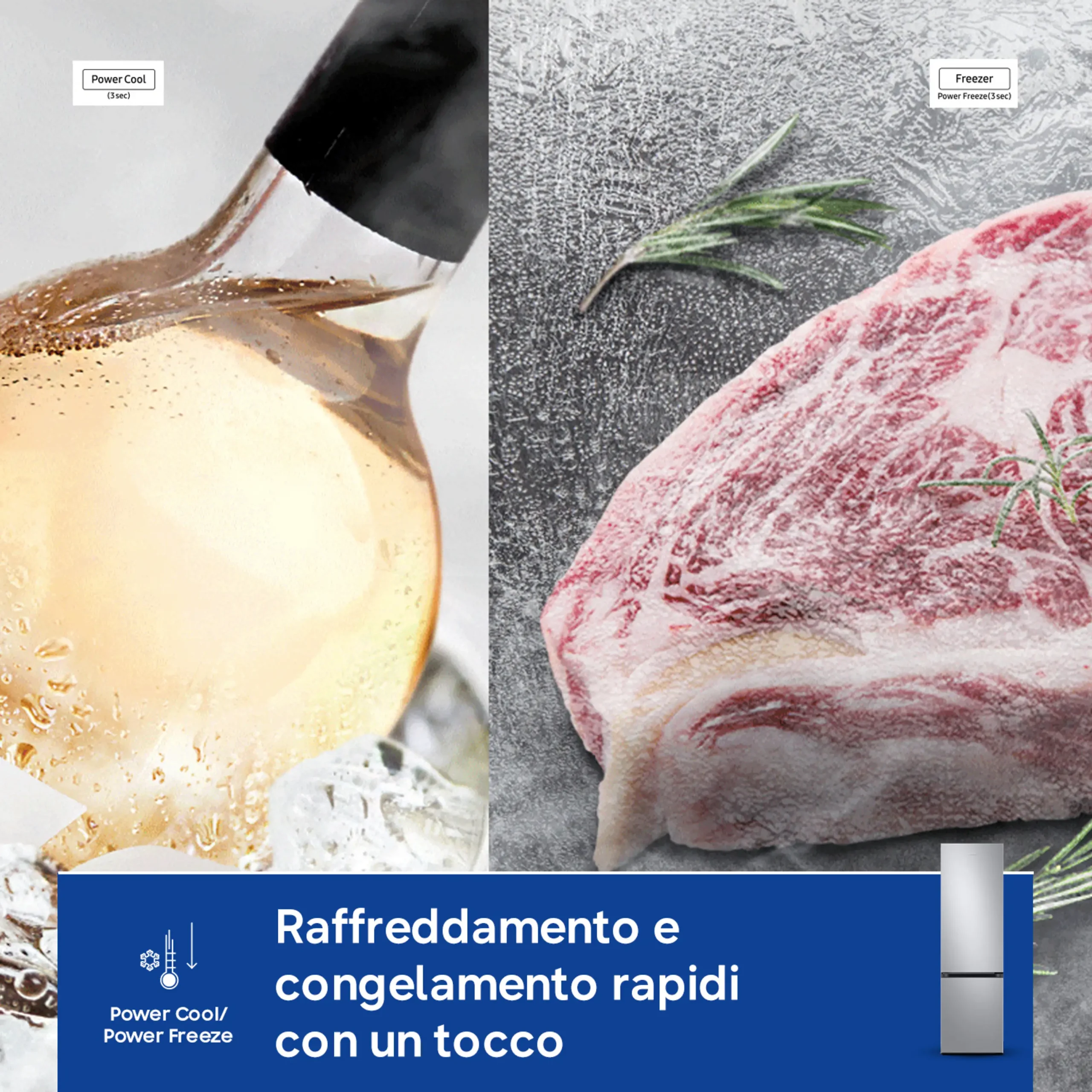 FRIGORIFERO COMBINATO SAMSUNG RB38C607AS9/EF, Capacità netta totale 387 l, Rumorosità: 35 dB(A), LAN wireless, 5 ripiani, Dimensioni: L 59,5 cm A 203 cm P 65,8 cm, Metal Inox, Classe A – Image 2
