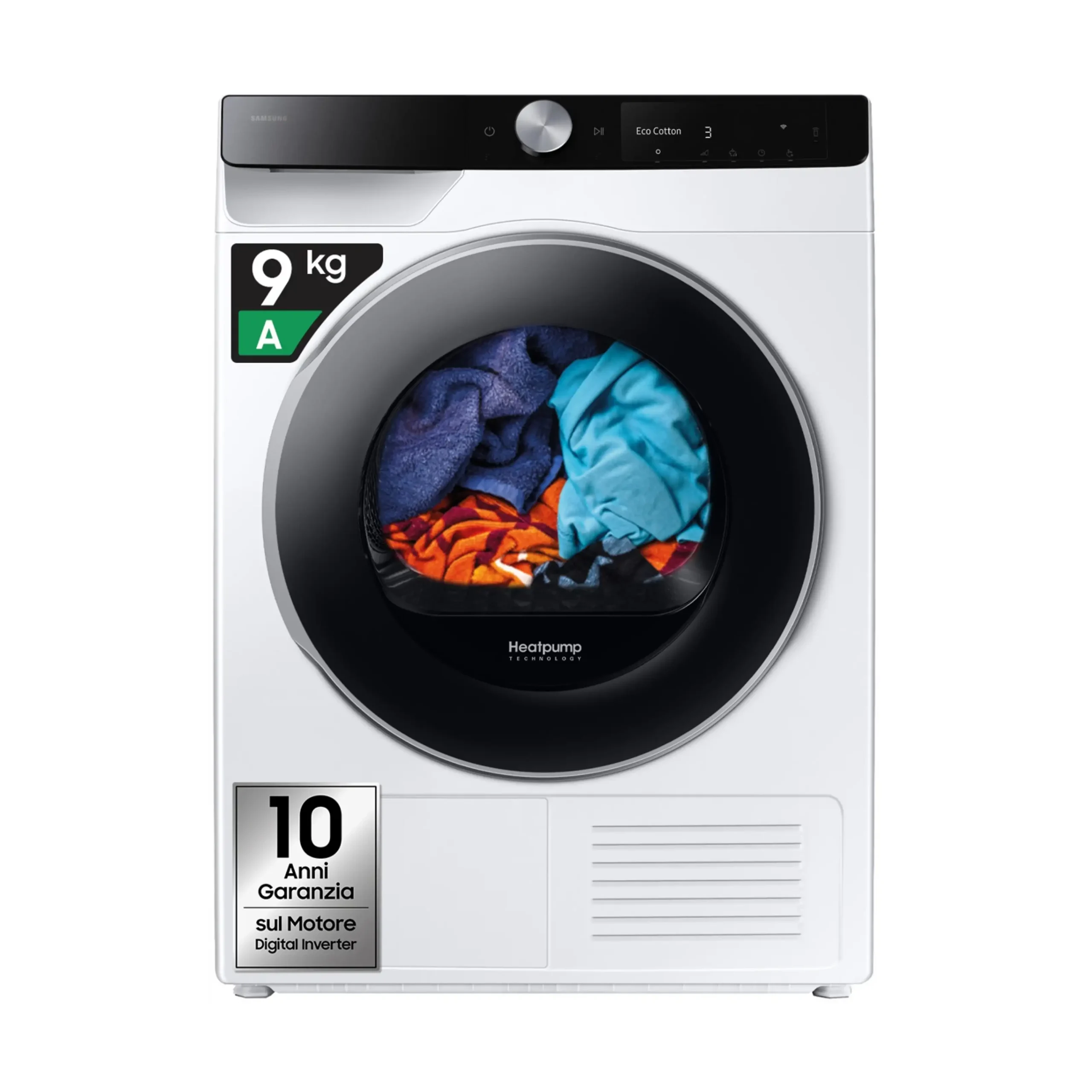 ASCIUGATRICE SAMSUNG DV90DG6845LKU3 Condensazione, 9 kg, profondità 60 cm, 64 dB(A), Bianco, Classe A