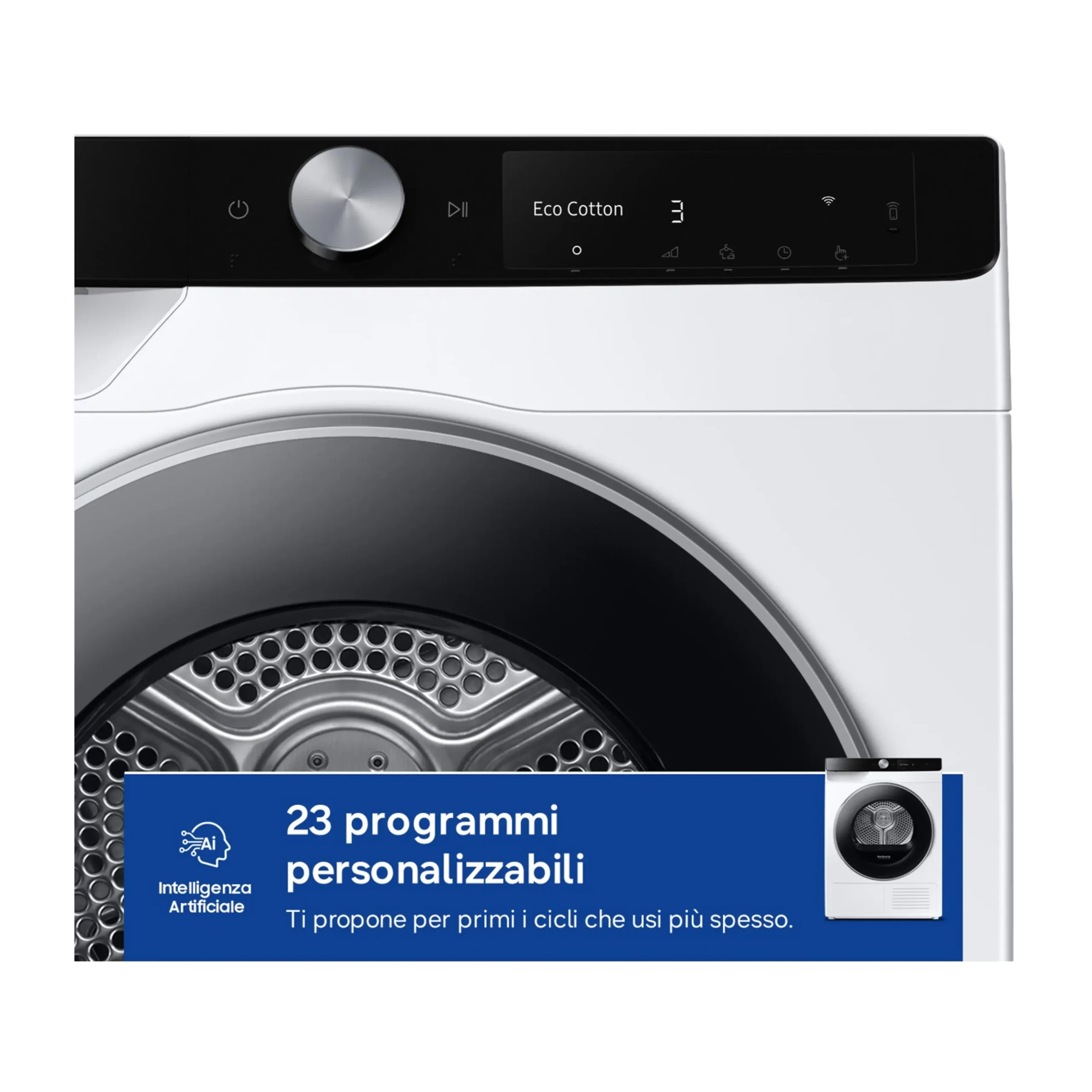 ASCIUGATRICE SAMSUNG DV90DG6845LKU3 Condensazione, 9 kg, profondità 60 cm, 64 dB(A), Bianco, Classe A – Image 8
