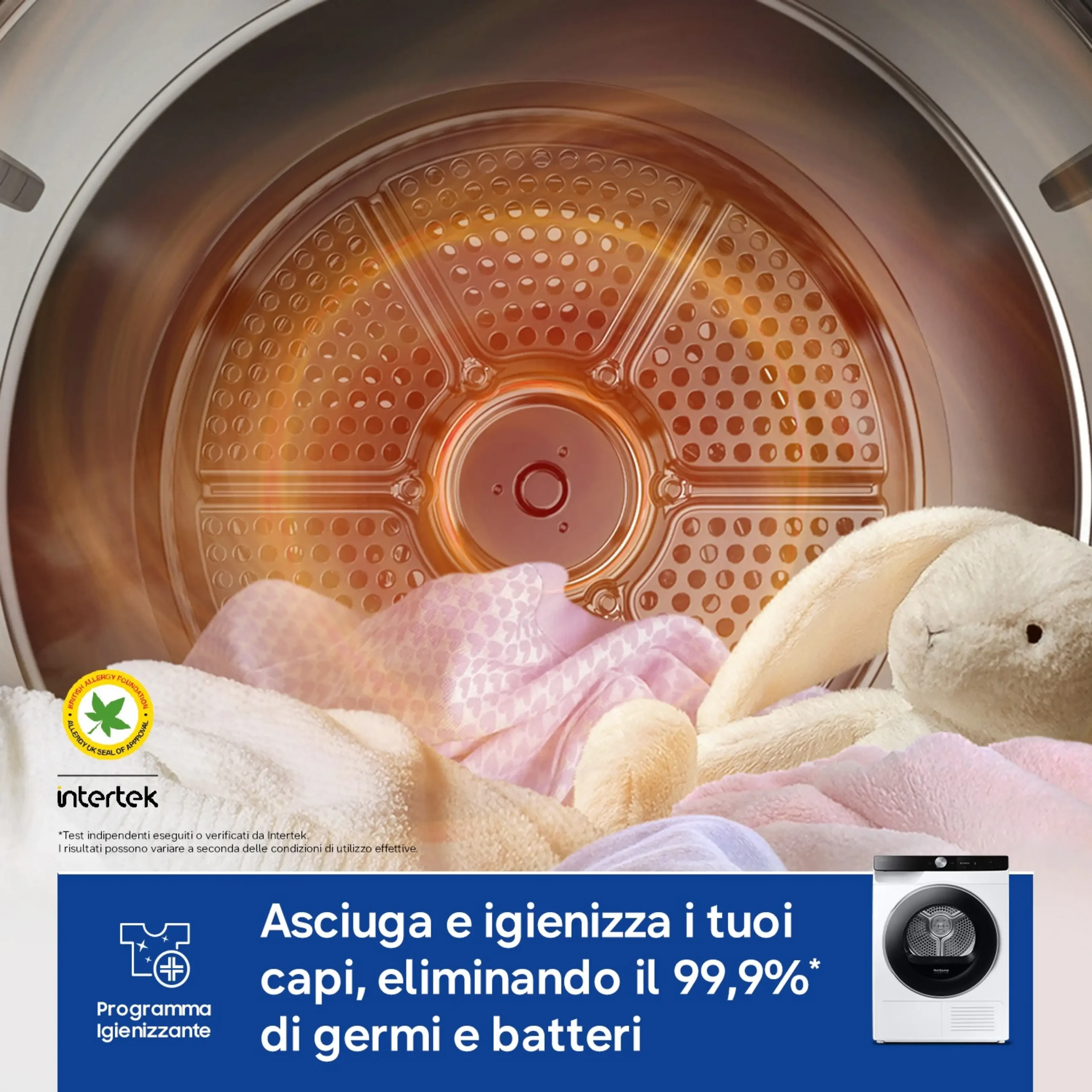 ASCIUGATRICE SAMSUNG DV90DG6845LKU3 Condensazione, 9 kg, profondità 60 cm, 64 dB(A), Bianco, Classe A – Image 6