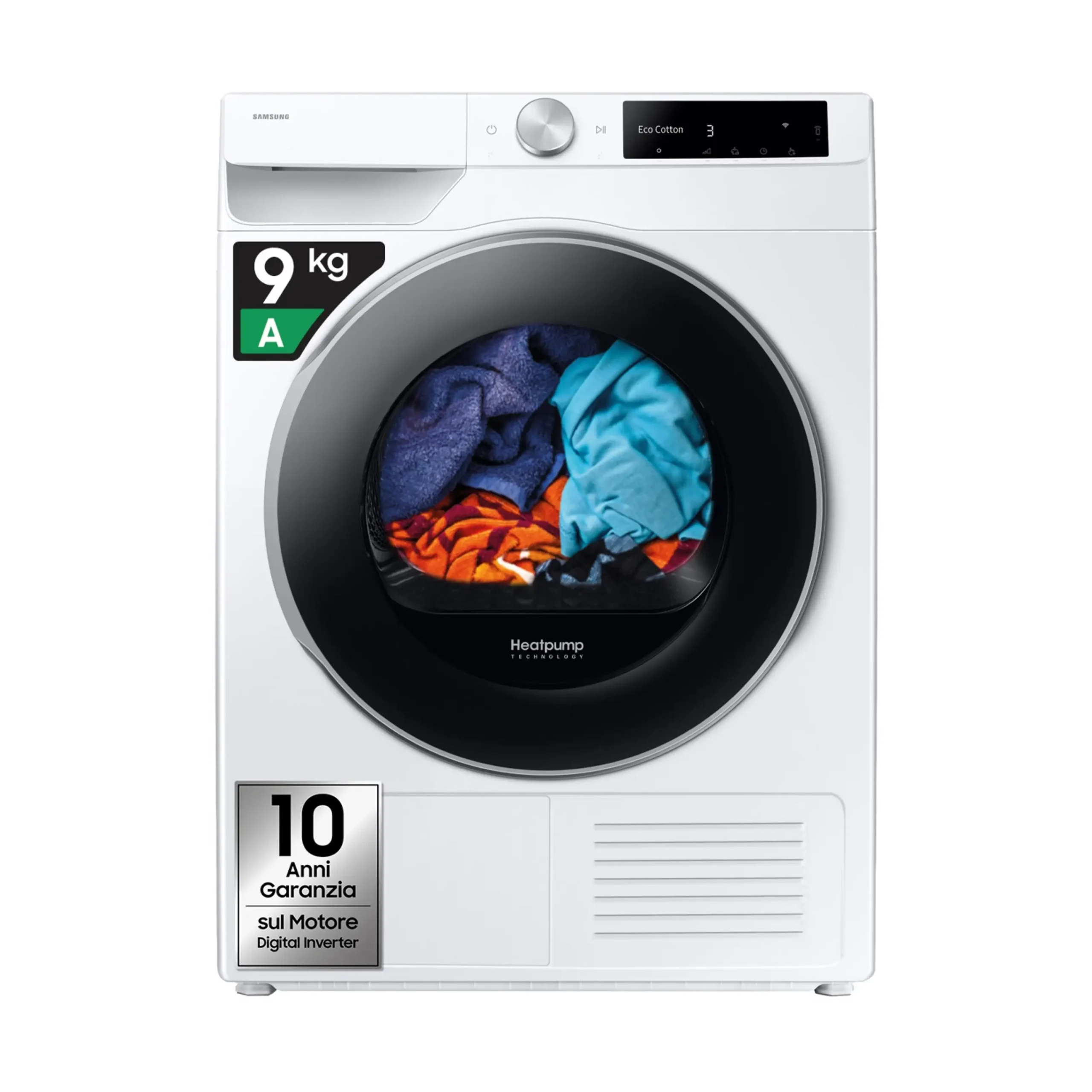 ASCIUGATRICE SAMSUNG DV90DG6845LEU3 Condensazione, 9 kg, profondità 60 cm, 64 dB(A), Bianco, Classe A