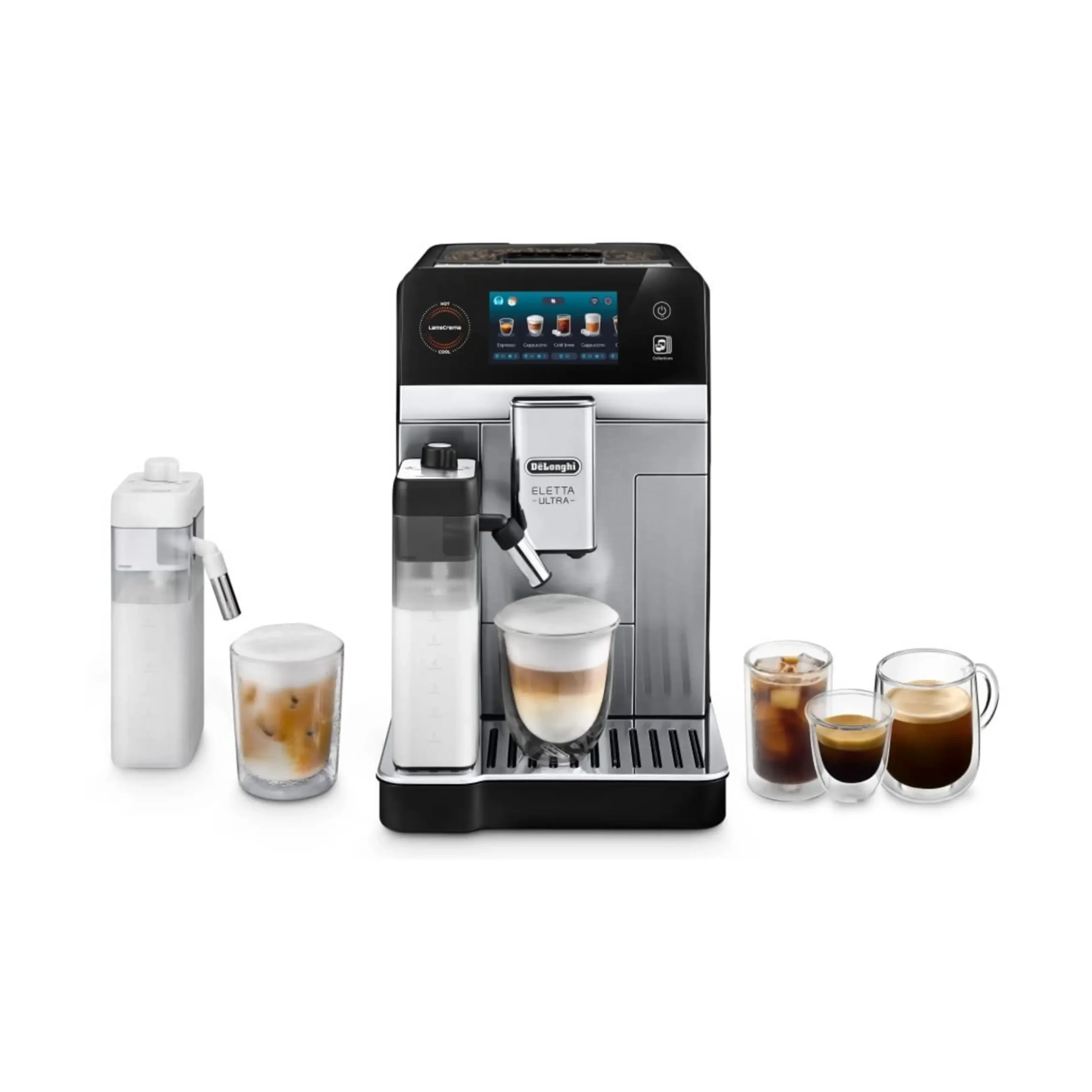 MACCHINA CAFFÈ AUTOMATICA DE'LONGHI ECAM470.85.MB, Pressione pompa 19 bar, Potenza 1450 W, Funzione Regolazione macinatura, Programma pulizia, Metal