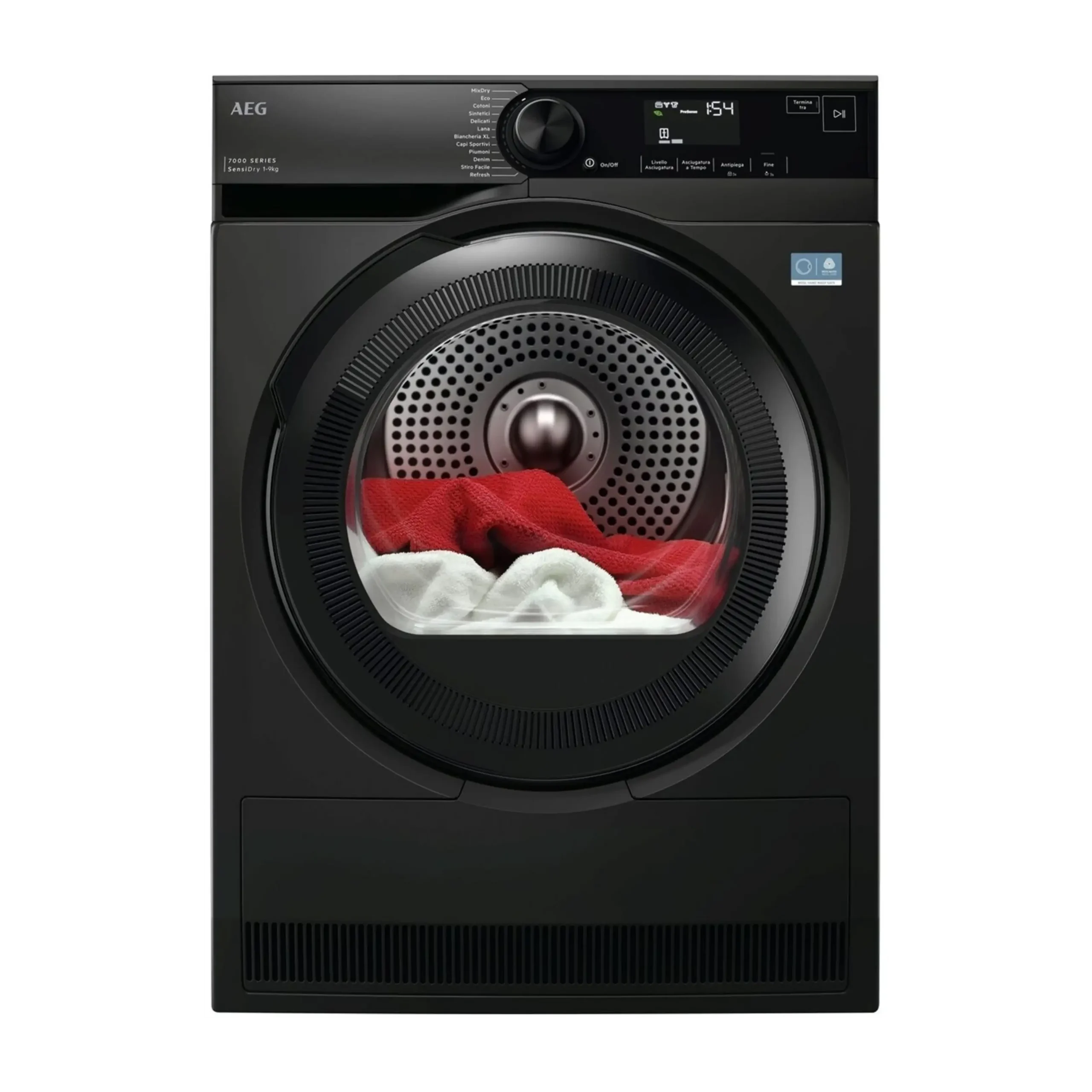ASCIUGATRICE AEG TR7HD93B A pompa di calore, 9 kg, profondità 63,6 cm, 64 dB(A), Nero, Classe C
