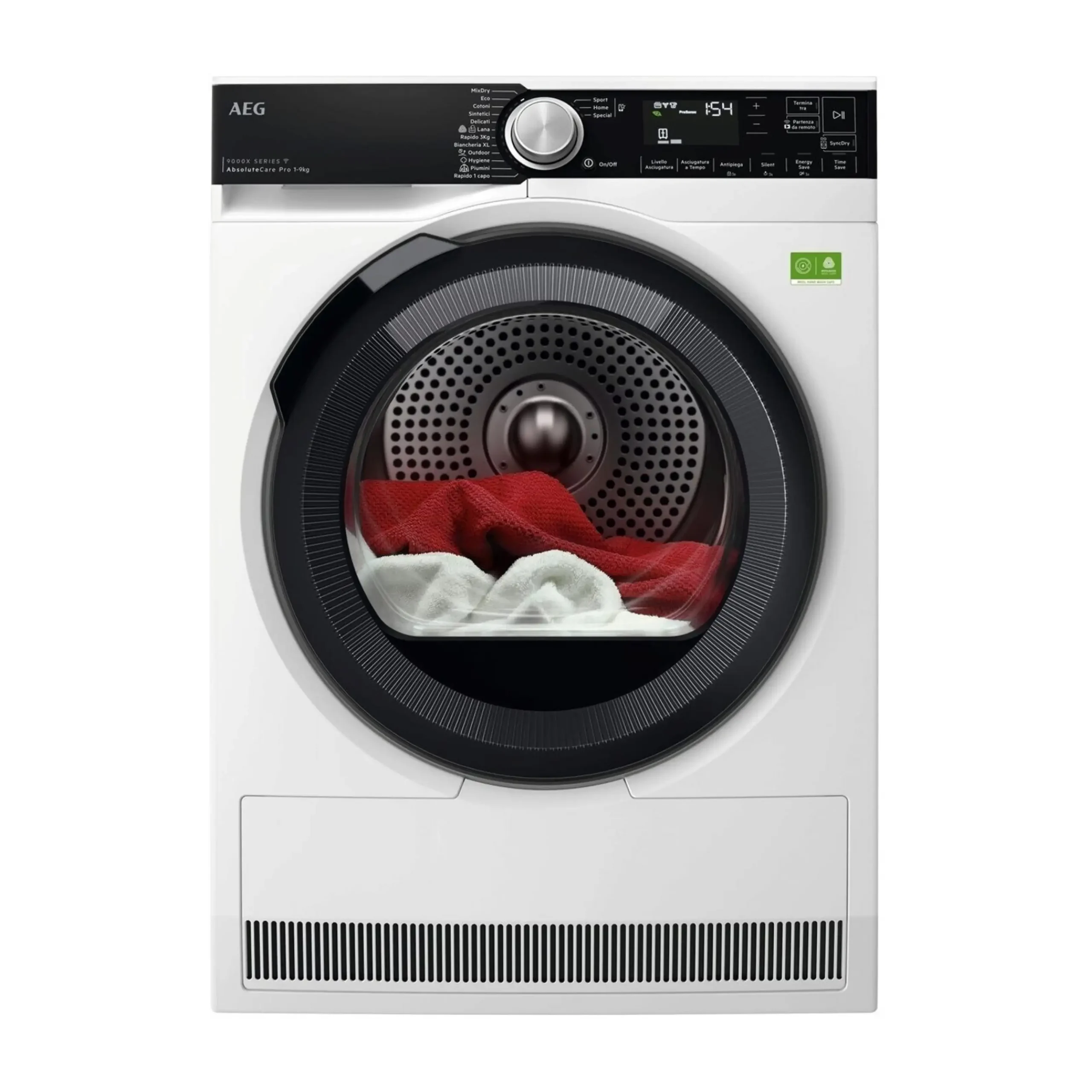 Asciugatrice AEG TR9HH9AY, a pompa di calore, 9 kg, profondità 63,6 cm, funzione refresh MixDry; Rapido 3 kg, Classe A