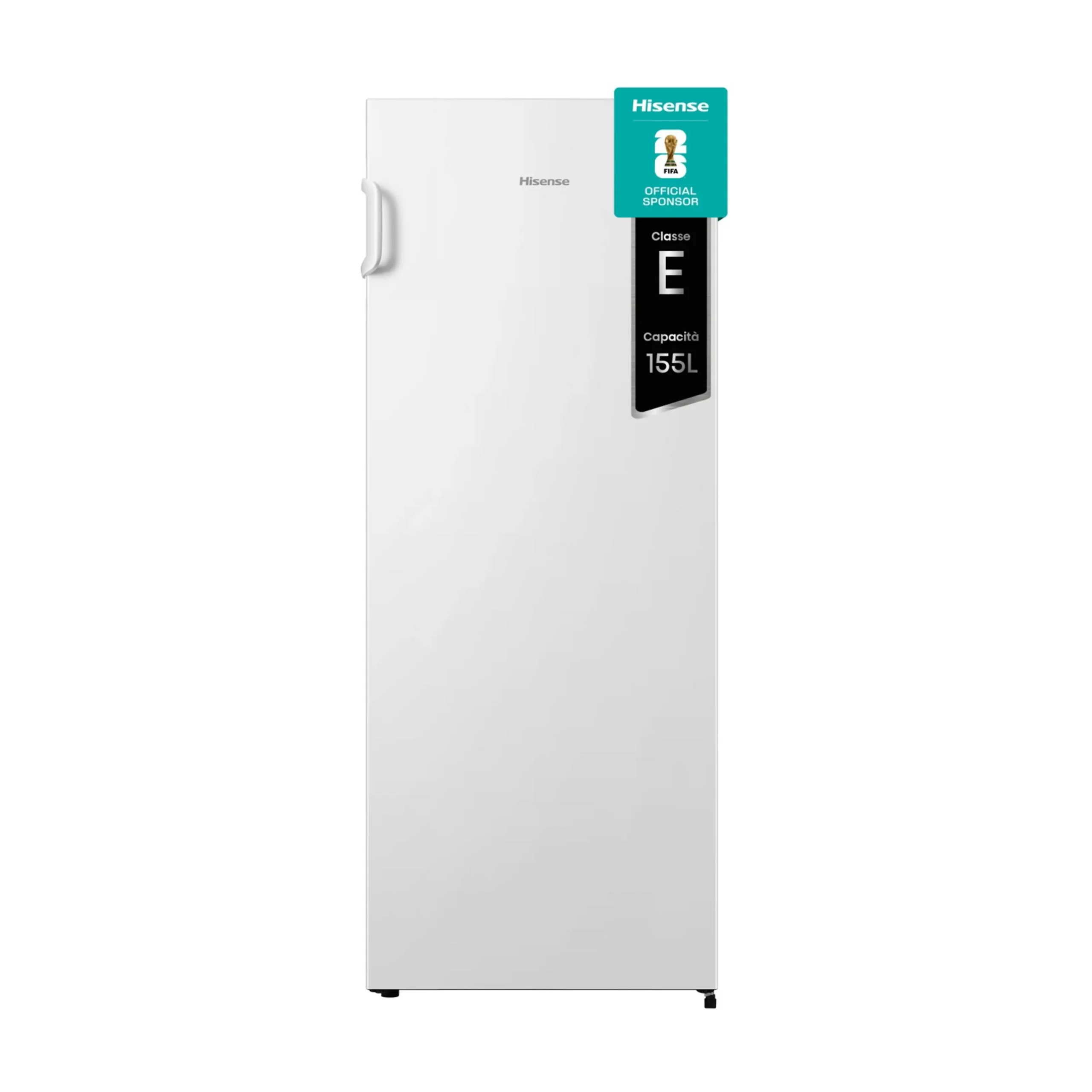 HISENSE FV191N4AW2 Congelatore verticale, dimensioni: L 55 cm, A 143,4 cm, P 56,2 cm, Capacità Netta Totale 155 Litri, Rumorosità 41 dB(A), 4 cassetti, Bianco, Classe E