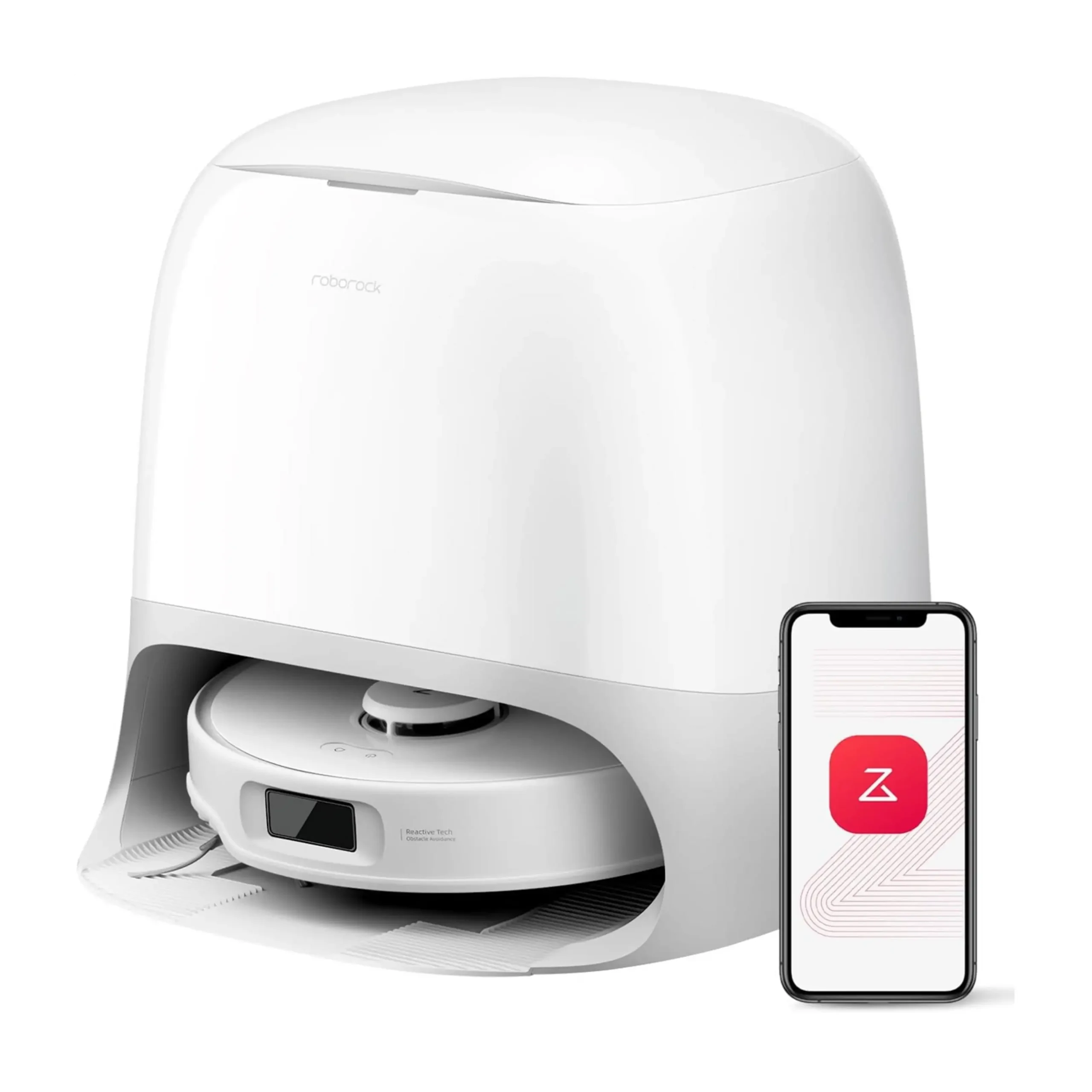 ROBOT ASPIRAPOLVERE ROBOROCK QREVO CURV 5A1 WHITE, Potenza 66 W, Lavapavimenti, Autonomia fino a 160 min, Sensore di superficie, Spazzola laterale, Base di carica, BIANCO