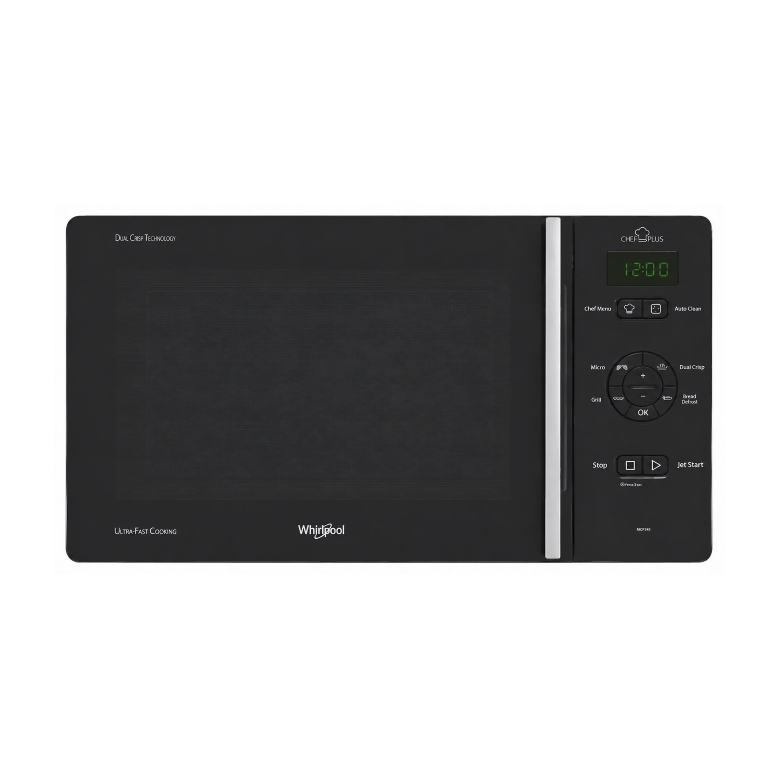 MICROONDE+GRILL+CRISP WHIRLPOOL MCP345BL, capacità 25 l, potenza microonde max 800 W, Funzione grill, Potenza grill 800 W, 6 livelli di potenza, Nero