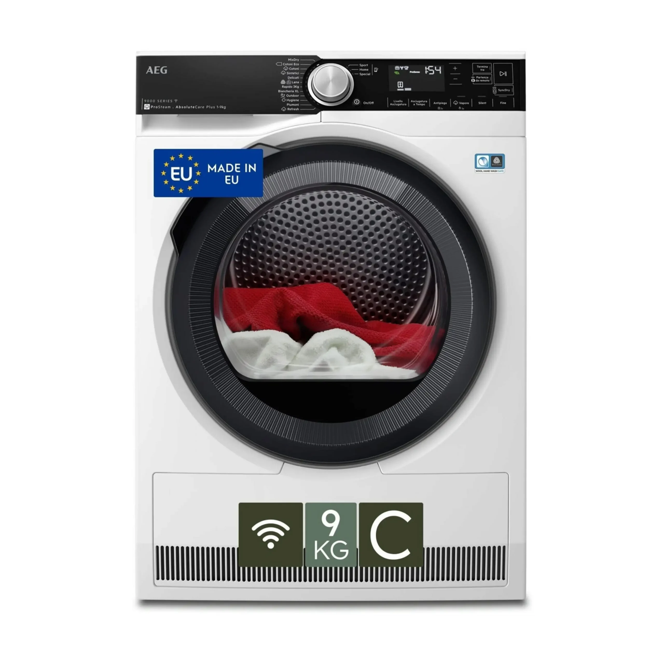 ASCIUGATRICE AEG TR9T94ABYS A pompa di calore, 9 kg, profondità 63,8 cm, 63 dB(A), BIANCO, Classe C