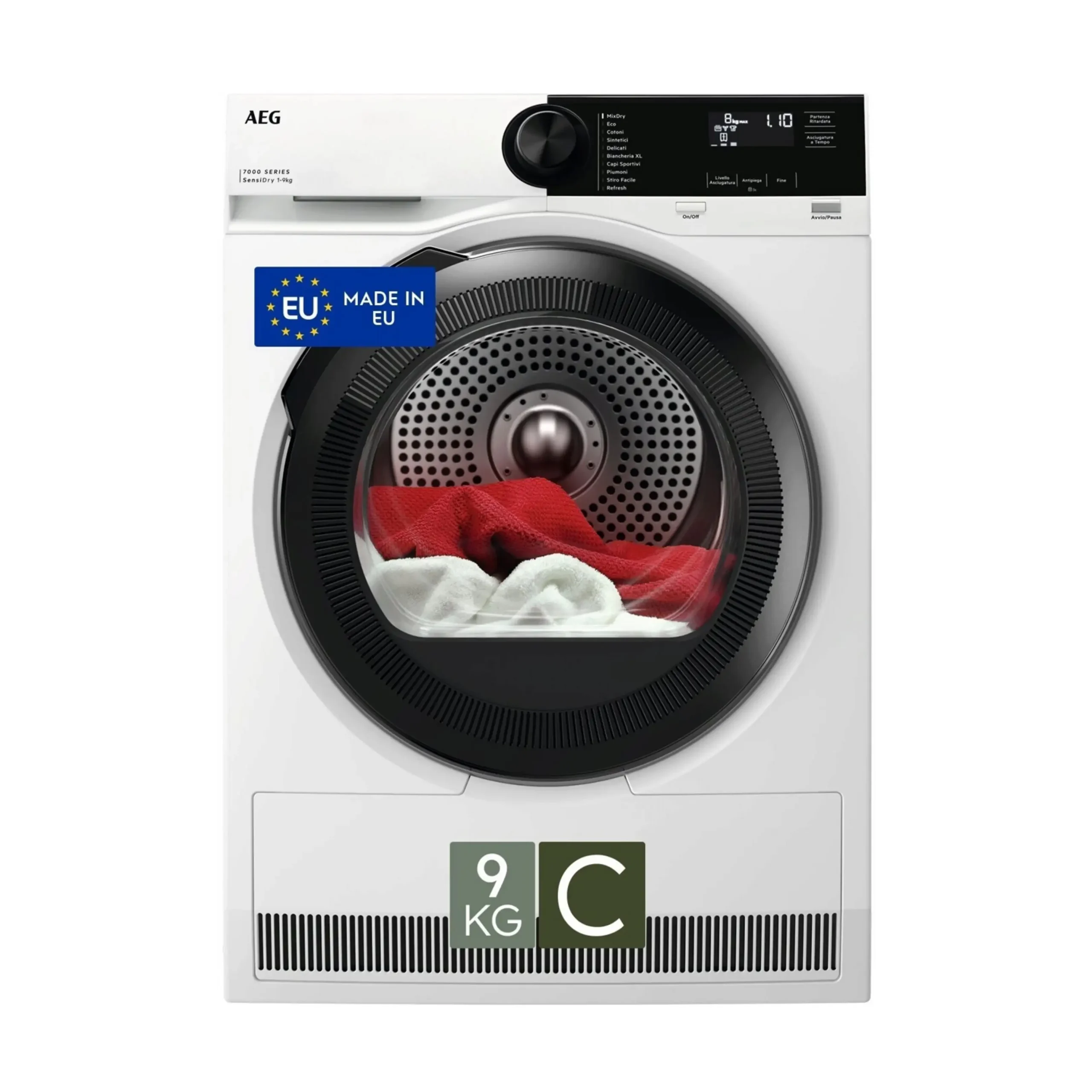 ASCIUGATRICE AEG TR7HE9C A pompa di calore, 9 kg, profondità 63,6 cm, 64 dB(A), Bianco, Classe C
