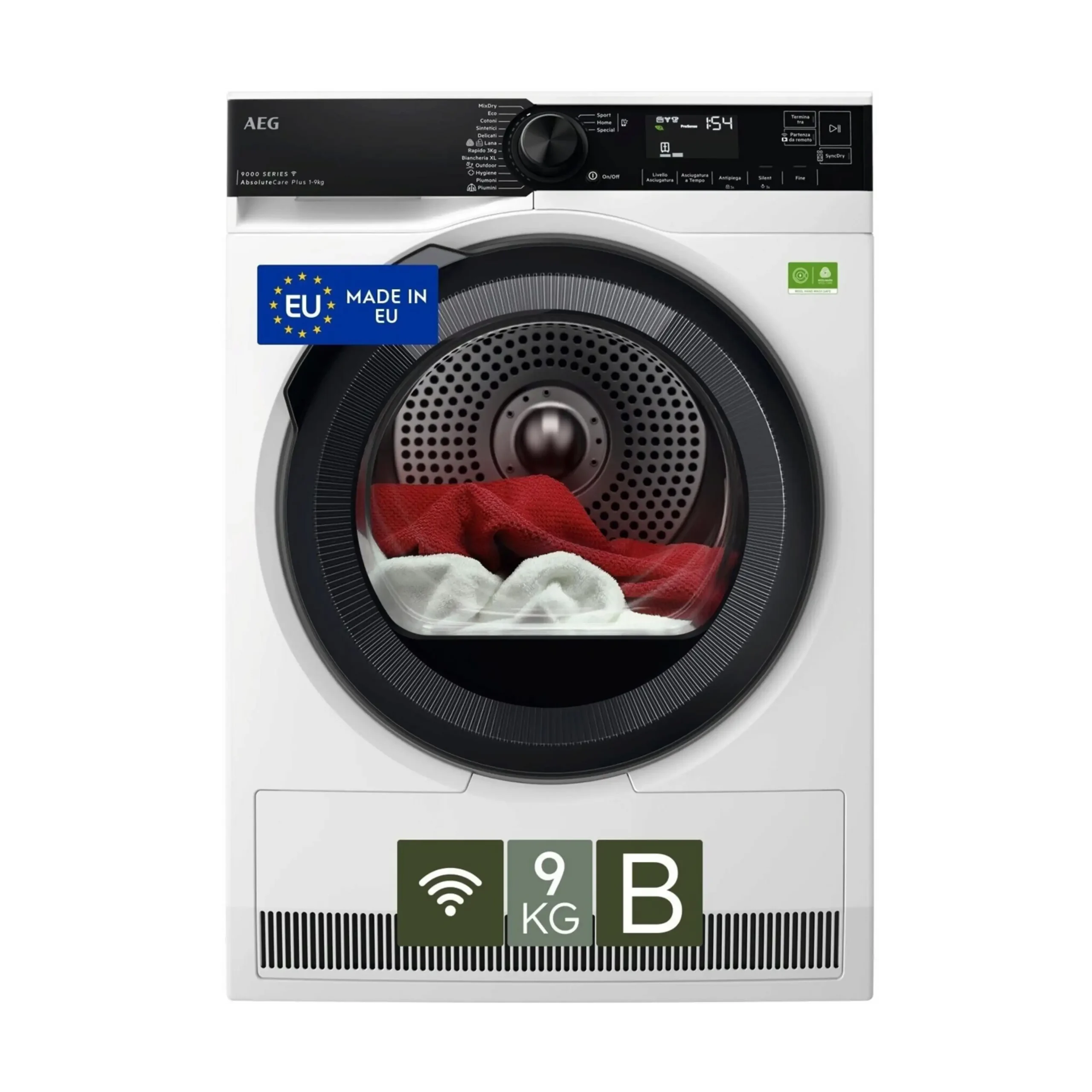 ASCIUGATRICE AEG TR9HH9BY A pompa di calore, 9 kg, profondità 63,6 cm, 61 dB(A), Bianco, Classe B