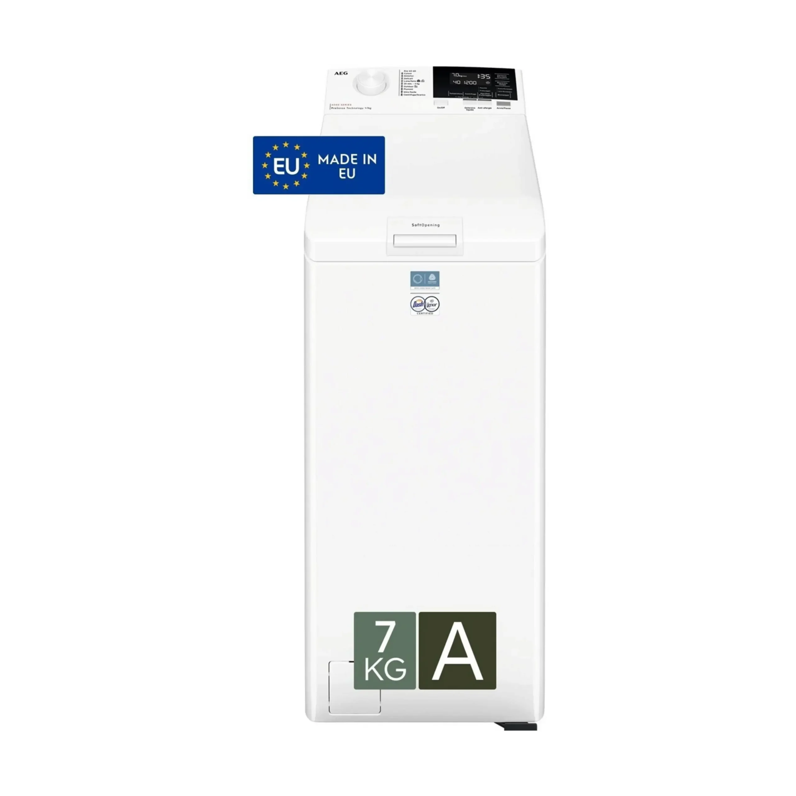 AEG LTR6G37A LAVATRICE CARICA ALTO, Caricamento dall'alto, 7 kg, 11 programmi, Profondità 59,9 cm, Giri 1251 rpm, Bianco, livello rumorosità centrifuga 79 dB(A), Classe A
