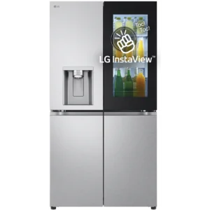 Frigorifero americano LG GMG960MBJE InstaView, Sistema Multi Flow: Sì; Sistema raffreddamento frigorifero: No Frost; Sistema raffreddamento congelatore: No Frost, Capacità netta totale 638 l, Rumorosità: 40 dB(A), LAN wireless, Dispenser acqua, Dispenser ghiaccio, Dimensioni: L 91,4 cm A 179,2 cm P 72,9 cm, Metal Sorbet, Classe E