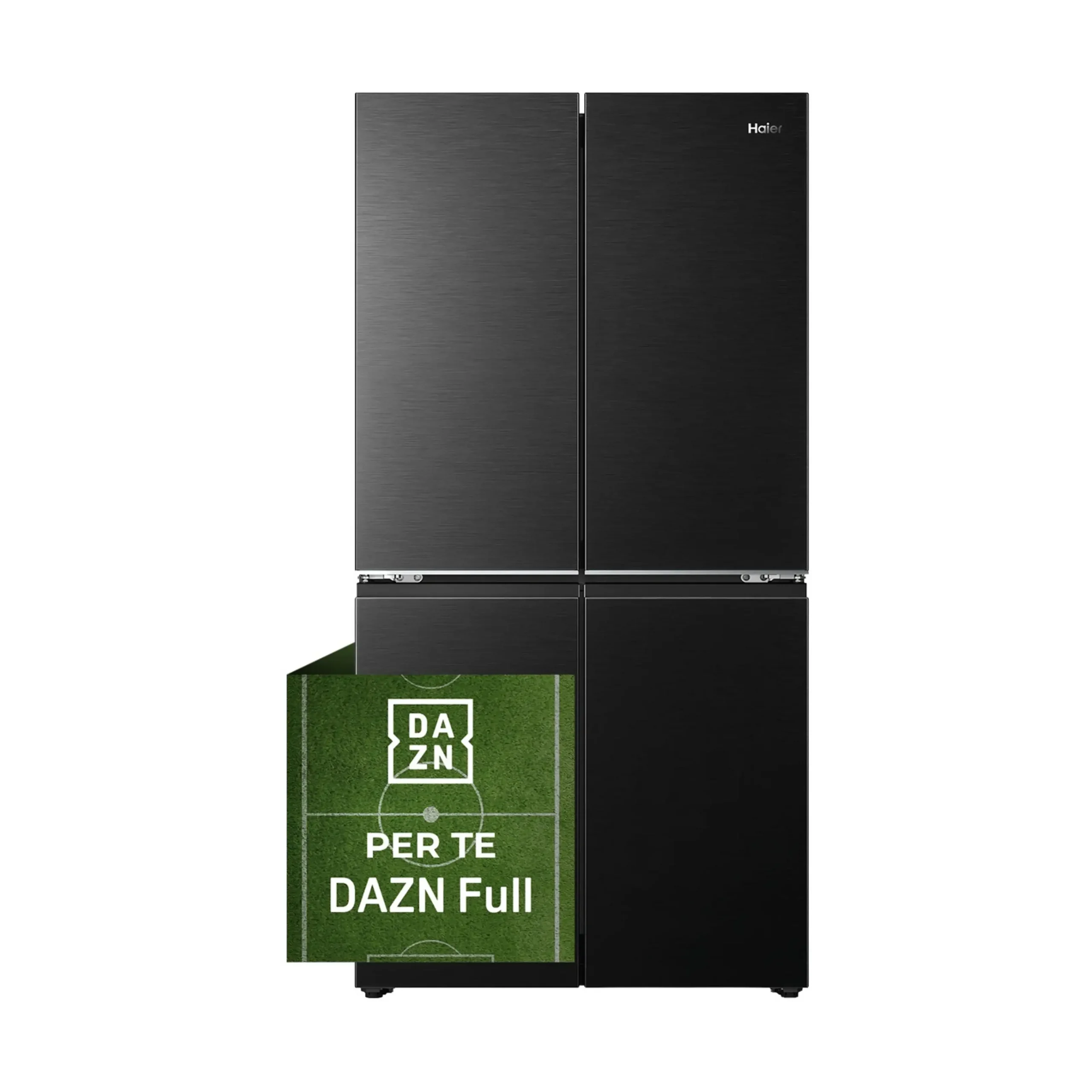 HAIER HCR59F18DNMB frigorifero americano, Sistema Multi Flow, Capacità Netta Totale 706 litri, Maniglie integrate, Illuminazione LED, Classe D, Abbonamento DAZN Full 12 mesi incluso