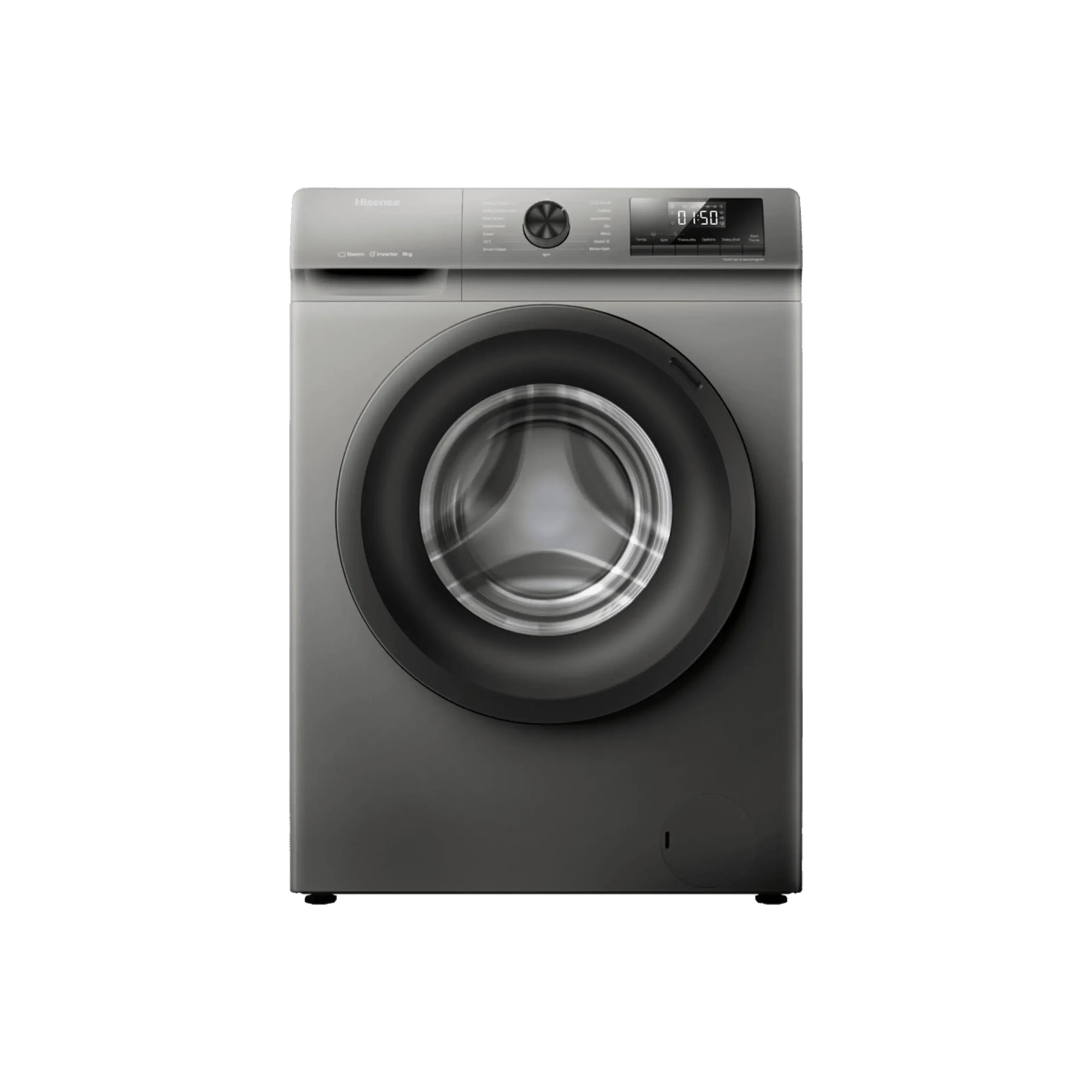 HISENSE WFQP8014EVMT LAVATRICE, Caricamento frontale, 8 kg, 15 programmi, Profondità 54 cm, Giri 1400 rpm, Acciaio Inox, livello rumorosità centrifuga 72 dB(A), Classe A