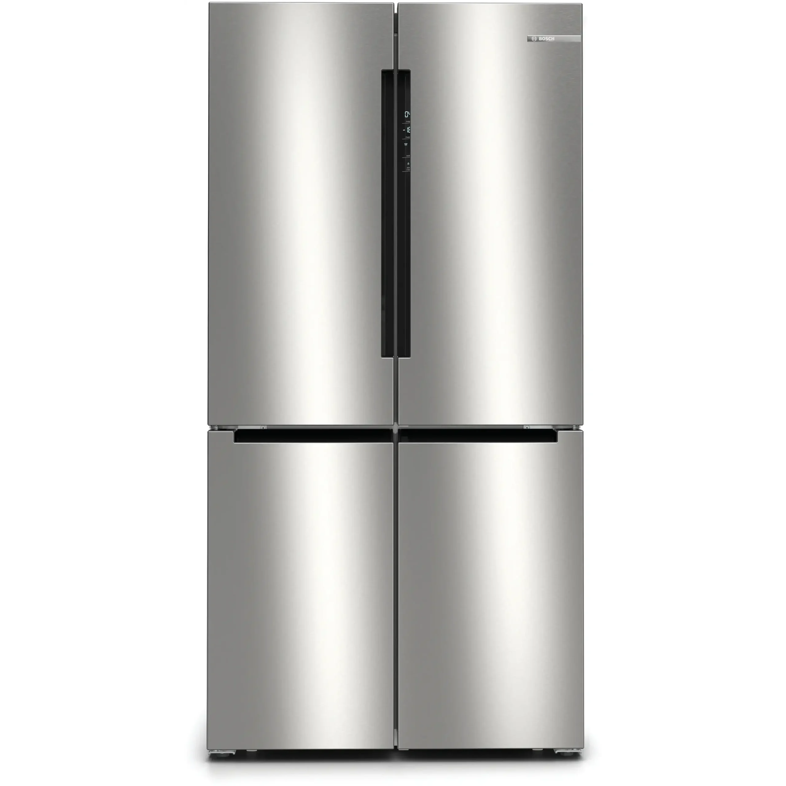 FRIGORIFERO AMERICANO BOSCH KFN96VPEA Serie 4, Sistema Multi Flow: Sì; Sistema raffreddamento frigorifero: No Frost; Sistema raffreddamento congelatore: No Frost, Capacità netta totale 605 l, Rumorosità: 38 dB(A), Dimensioni: L 90,5 cm A 183 cm P 73,1 cm, Acciaio Inox Spazzolato, Classe E